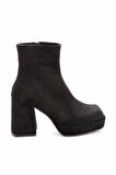 Bambi Siyah Süet  Kadın Bot & Bootie K02154170202