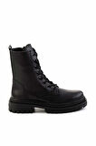 Siyah Hakiki Deri Kadın Bot & Bootie K02179752203