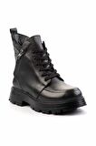 Siyah Hakiki Deri Kadın Bot & Bootie K02180034203