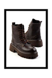 Kahve Hakiki Deri Kadın Bot & Bootie K02192187003