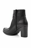 Siyah Hakiki Deri Kadın Bot & Bootie K02195101903