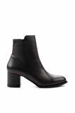 Siyah Hakiki Deri Kadın Bot & Bootie K02208020903