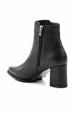 Siyah Hakiki Deri Kadın Bot & Bootie K02208021203