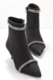 Bambi Siyah Süet  Kadın Bot & Bootie K02209421002