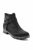 Bambi Siyah Süet  Kadın Bot & Bootie K02216011702