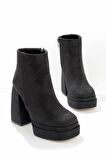Bambi Siyah Süet  Kadın Bot & Bootie K02215300102
