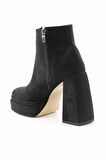 Bambi Siyah Süet  Kadın Bot & Bootie K02215300102