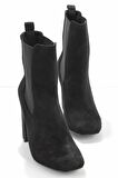Bambi Siyah Süet  Kadın Bot & Bootie K02221500202