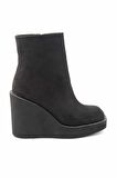Bambi Siyah Süet  Kadın Bot & Bootie K02226100802