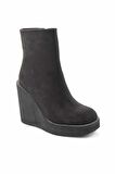 Bambi Siyah Süet  Kadın Bot & Bootie K02226100802
