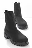 Bambi Siyah Triko  Kadın Bot & Bootie K02246150382