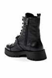 Siyah Hakiki Deri Kadın Bot & Bootie K02274320303