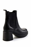 Siyah Hakiki Deri Kadın Bot & Bootie K02274320503