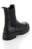 Siyah Hakiki Deri Kadın Bot & Bootie K02274321003