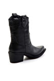 Siyah Hakiki Deri Kadın Bot & Bootie K02274325003
