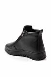Siyah Hakiki Deri Kadın Bot & Bootie K02331190003