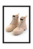 Bej Hakiki Deri Kadın Bot & Bootie K02351320503