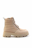 Bej Hakiki Deri Kadın Bot & Bootie K02351320503