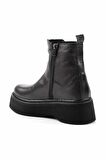 Siyah Hakiki Deri Kadın Bot & Bootie K02358185003