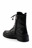 Siyah Hakiki Deri Kadın Bot & Bootie K02351320003