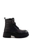 Siyah Hakiki Deri Kadın Bot & Bootie K02351320503