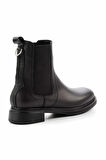 Siyah Leather Kadın Bot & Bootie K02379013143