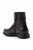 Siyah Leather Kadın Bot & Bootie K02379013243