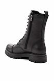 Siyah Hakiki Deri Kadın Bot & Bootie K02390031903