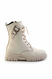 Bej Hakiki Deri Kadın Bot & Bootie K02413041503