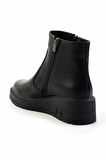 Siyah Hakiki Deri Kadın Bot & Bootie K02413040703