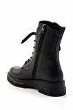 Siyah Hakiki Deri Kadın Bot & Bootie K02413041503