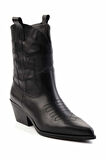 Siyah Hakiki Deri Kadın Bot & Bootie K02415017503