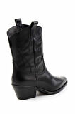 Siyah Hakiki Deri Kadın Bot & Bootie K02415017503