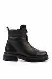 Siyah Hakiki Deri Kadın Bot & Bootie K02423018003