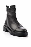 Siyah Hakiki Deri Kadın Bot & Bootie K02423018003