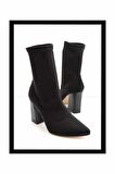 Siyah Streç  Kadın Bot & Bootie K02421188217