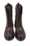 Kahve Hakiki Deri Kadın Bot & Bootie K02462040503