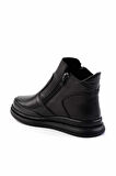 Siyah Hakiki Deri Kadın Bot & Bootie K02462040203