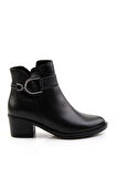Siyah Hakiki Deri Kadın Bot & Bootie K02531207303