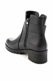 Siyah Hakiki Deri Kadın Bot & Bootie K02531206103