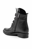 Siyah Hakiki Deri Kadın Bot & Bootie K02531206503