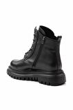 Siyah Hakiki Deri Kadın Bot & Bootie K02531206903
