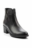 Siyah Hakiki Deri Kadın Bot & Bootie K02531230603