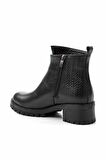 Siyah Siyah Örgü Hakiki Deri Kadın Bot & Bootie K02531230203
