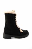Bambi Siyah Bej Süet  Kadın Bot & Bootie K02534500002