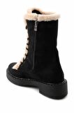 Bambi Siyah Bej Süet  Kadın Bot & Bootie K02534500002