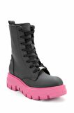 Bambi Mat Siyah Fusya  Kadın Bot & Bootie K02538014409