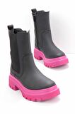 Bambi Mat Siyah Fusya  Kadın Bot & Bootie K02538111109