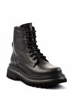 Siyah Hakiki Deri Kadın Bot & Bootie K02553870103
