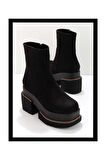 Siyah Süet  Kadın Bot & Bootie K02575211902